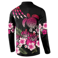 Hawaiian Hibiscus Turtle and Tropical Flower Button Sweatshirt Sweet Vibe LT03 - Polynesian Pride