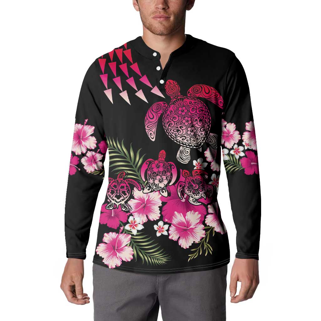 Hawaiian Hibiscus Turtle and Tropical Flower Button Sweatshirt Sweet Vibe LT03 - Polynesian Pride