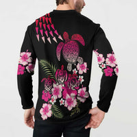 Hawaiian Hibiscus Turtle and Tropical Flower Button Sweatshirt Sweet Vibe LT03 - Polynesian Pride