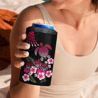 Hawaiian Hibiscus Turtle and Tropical Flower 4 in 1 Can Cooler Tumbler Sweet Vibe