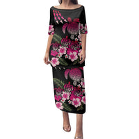 Hawaiian Hibiscus Turtle and Tropical Flower Family Matching Puletasi and Hawaiian Shirt Sweet Vibe