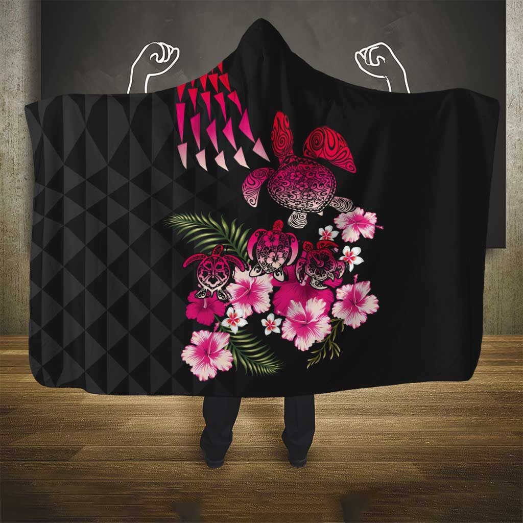 Hawaiian Hibiscus Turtle and Tropical Flower Hooded Blanket Sweet Vibe LT03 - Polynesian Pride