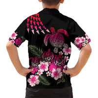 Hawaiian Hibiscus Turtle and Tropical Flower Kid Hawaiian Shirt Sweet Vibe LT03 - Polynesian Pride