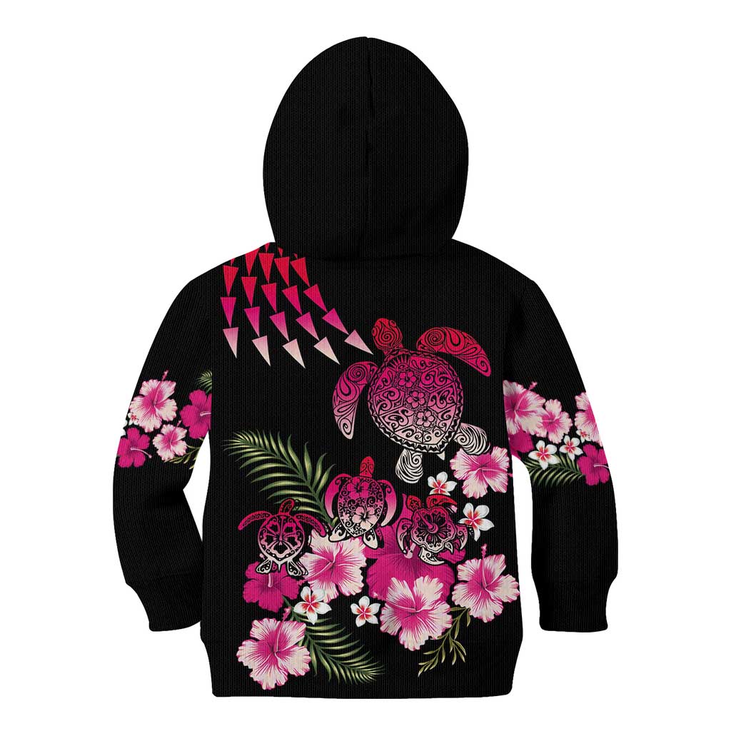 Hawaiian Hibiscus Turtle and Tropical Flower Kid Hoodie Sweet Vibe