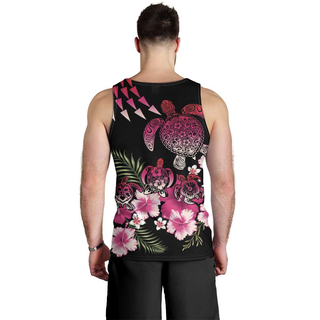 Hawaiian Hibiscus Turtle and Tropical Flower Men Tank Top Sweet Vibe LT03 - Polynesian Pride