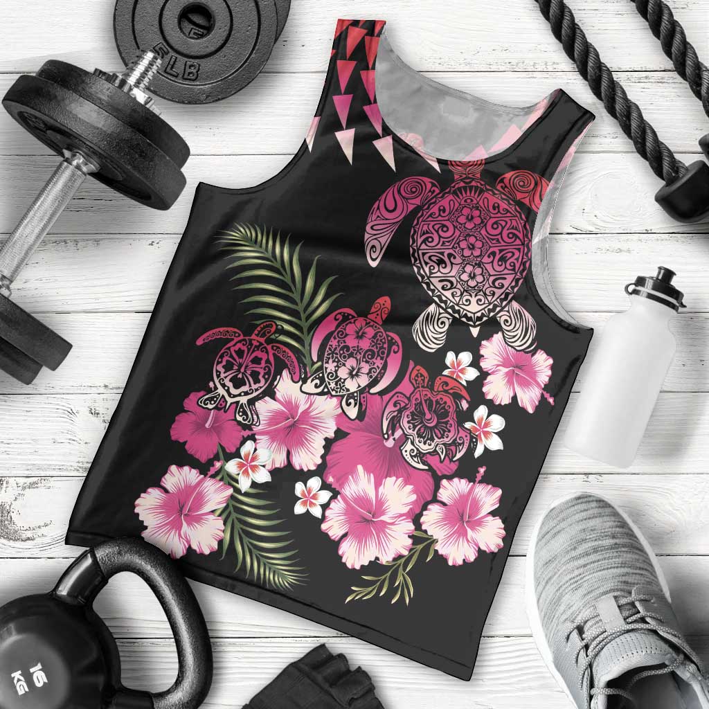 Hawaiian Hibiscus Turtle and Tropical Flower Men Tank Top Sweet Vibe LT03 - Polynesian Pride
