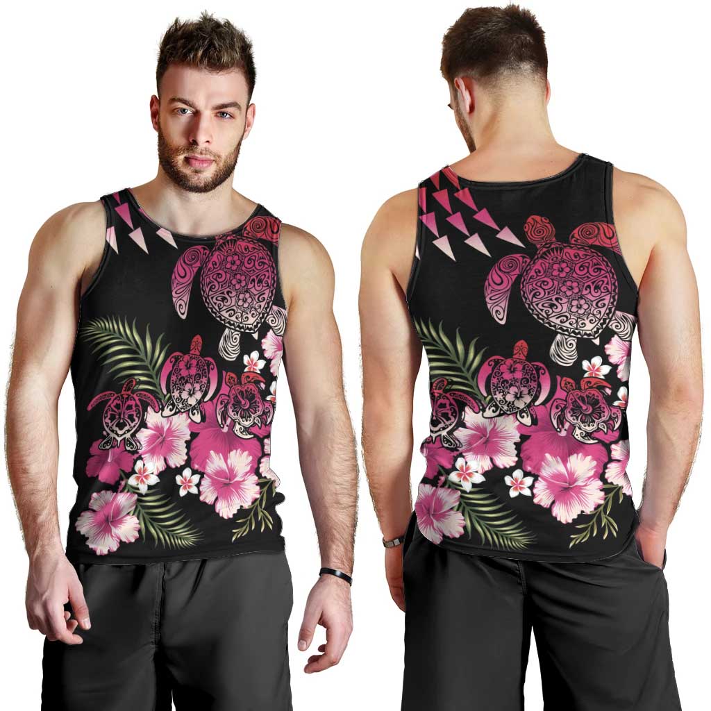 Hawaiian Hibiscus Turtle and Tropical Flower Men Tank Top Sweet Vibe LT03 - Polynesian Pride
