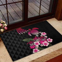 Hawaiian Hibiscus Turtle and Tropical Flower Rubber Doormat Sweet Vibe LT03 - Polynesian Pride