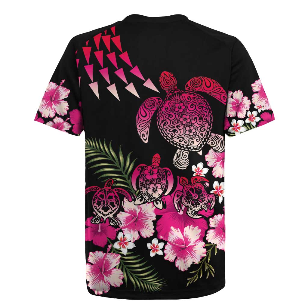 Hawaiian Hibiscus Turtle and Tropical Flower Rugby Jersey Sweet Vibe
