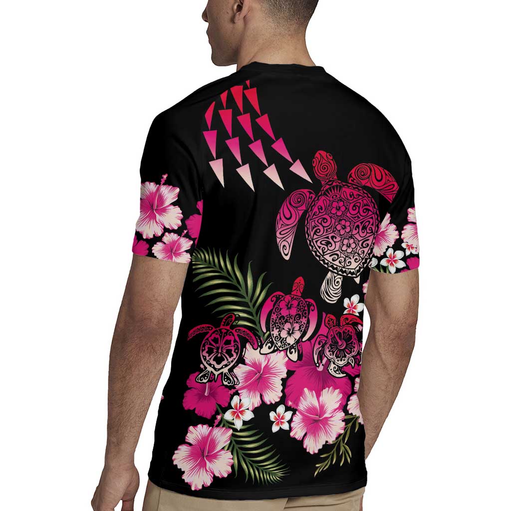 Hawaiian Hibiscus Turtle and Tropical Flower Rugby Jersey Sweet Vibe