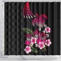 Hawaiian Hibiscus Turtle and Tropical Flower Shower Curtain Sweet Vibe
