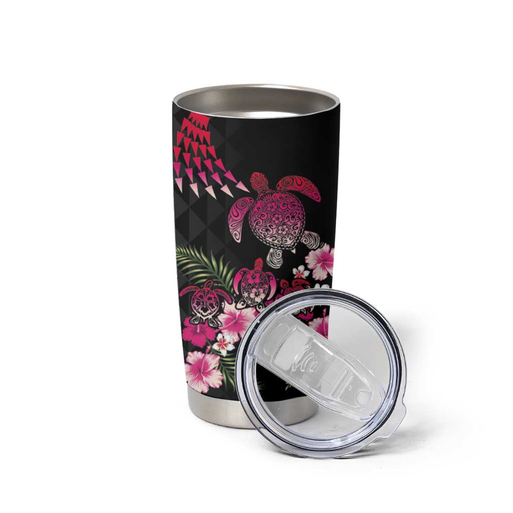 Hawaiian Hibiscus Turtle and Tropical Flower Tumbler Cup Sweet Vibe