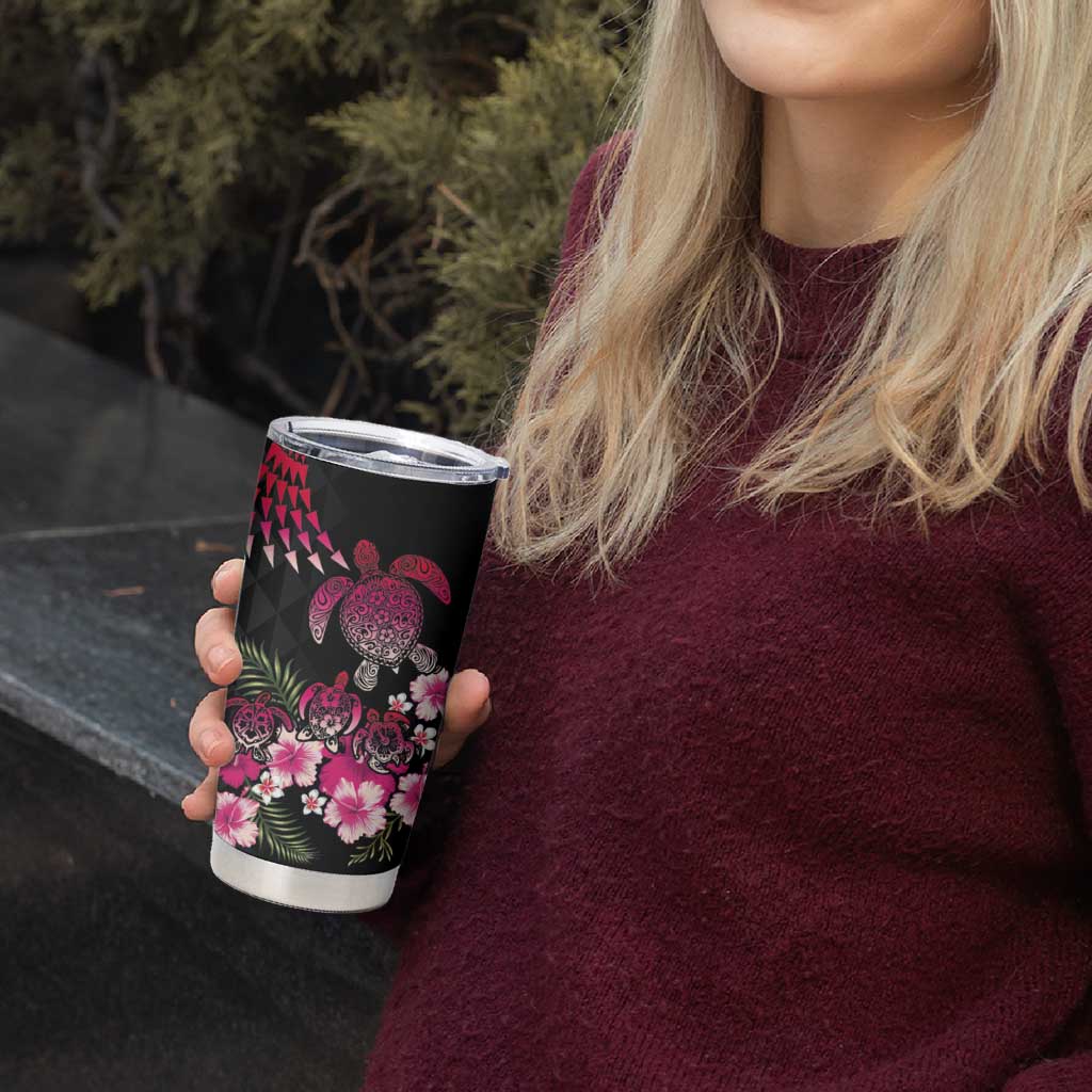Hawaiian Hibiscus Turtle and Tropical Flower Tumbler Cup Sweet Vibe