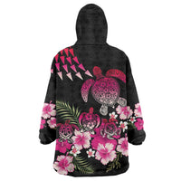 Hawaiian Hibiscus Turtle and Tropical Flower Wearable Blanket Hoodie Sweet Vibe LT03 - Polynesian Pride