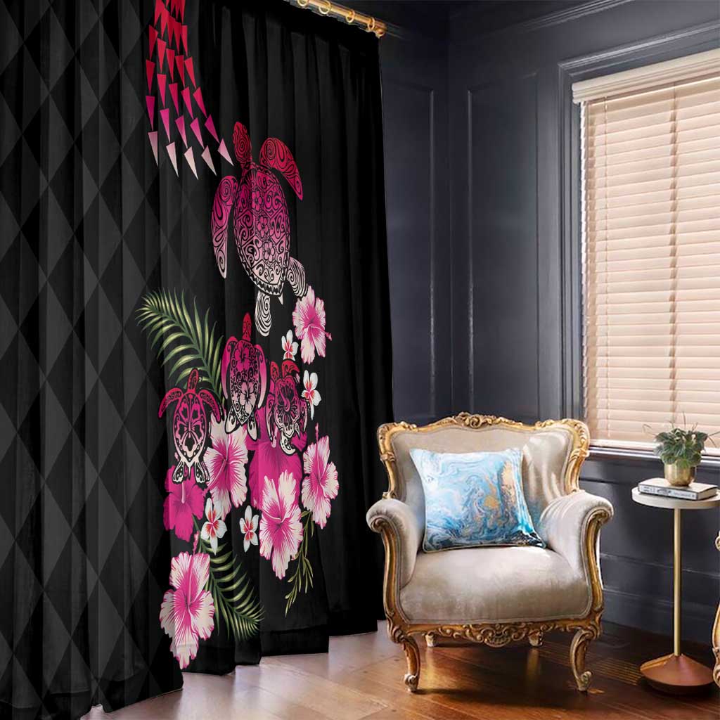 Hawaiian Hibiscus Turtle and Tropical Flower Window Curtain Sweet Vibe LT03 - Polynesian Pride