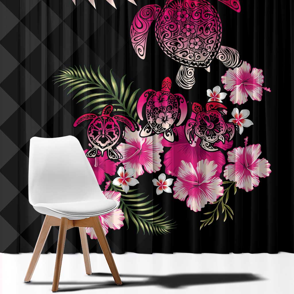 Hawaiian Hibiscus Turtle and Tropical Flower Window Curtain Sweet Vibe LT03 - Polynesian Pride