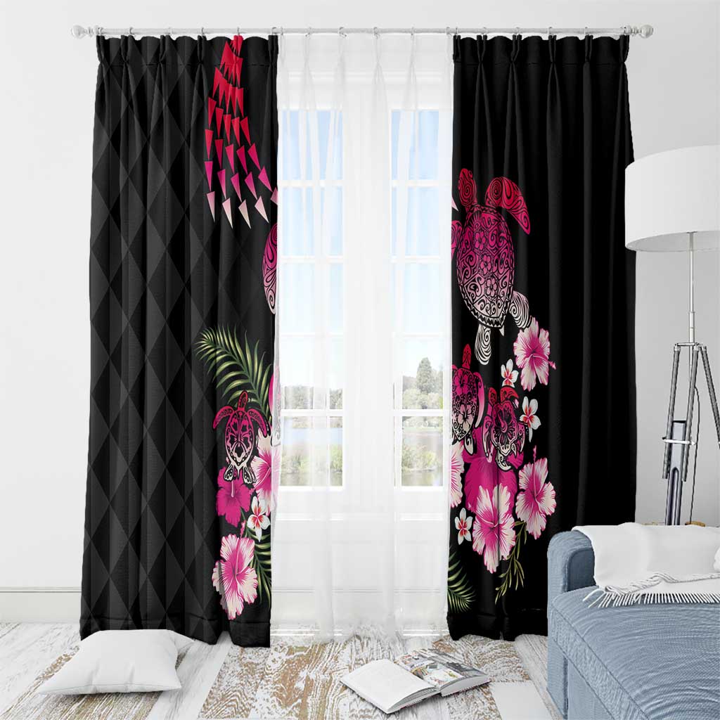 Hawaiian Hibiscus Turtle and Tropical Flower Window Curtain Sweet Vibe LT03 - Polynesian Pride