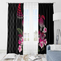 Hawaiian Hibiscus Turtle and Tropical Flower Window Curtain Sweet Vibe LT03 - Polynesian Pride