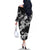 Hawaiian-Polynesian Art Tattoo Family Matching Off The Shoulder Long Sleeve Dress and Hawaiian Shirt Hibiscus and Plumeria Grayscale