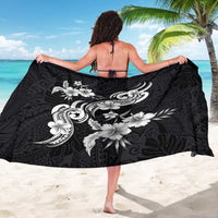 Hawaiian-Polynesian Art Tattoo Sarong Hibiscus and Plumeria Grayscale