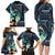 Samoan Siapo Motif and Siva Afi Dance Family Matching Long Sleeve Bodycon Dress and Hawaiian Shirt