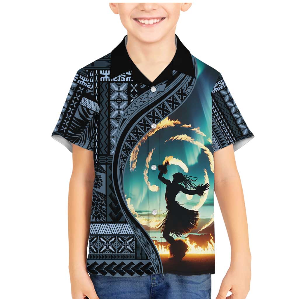 Samoan Siapo Motif and Siva Afi Dance Family Matching Mermaid Dress and Hawaiian Shirt