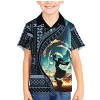Samoan Siapo Motif and Siva Afi Dance Family Matching Mermaid Dress and Hawaiian Shirt