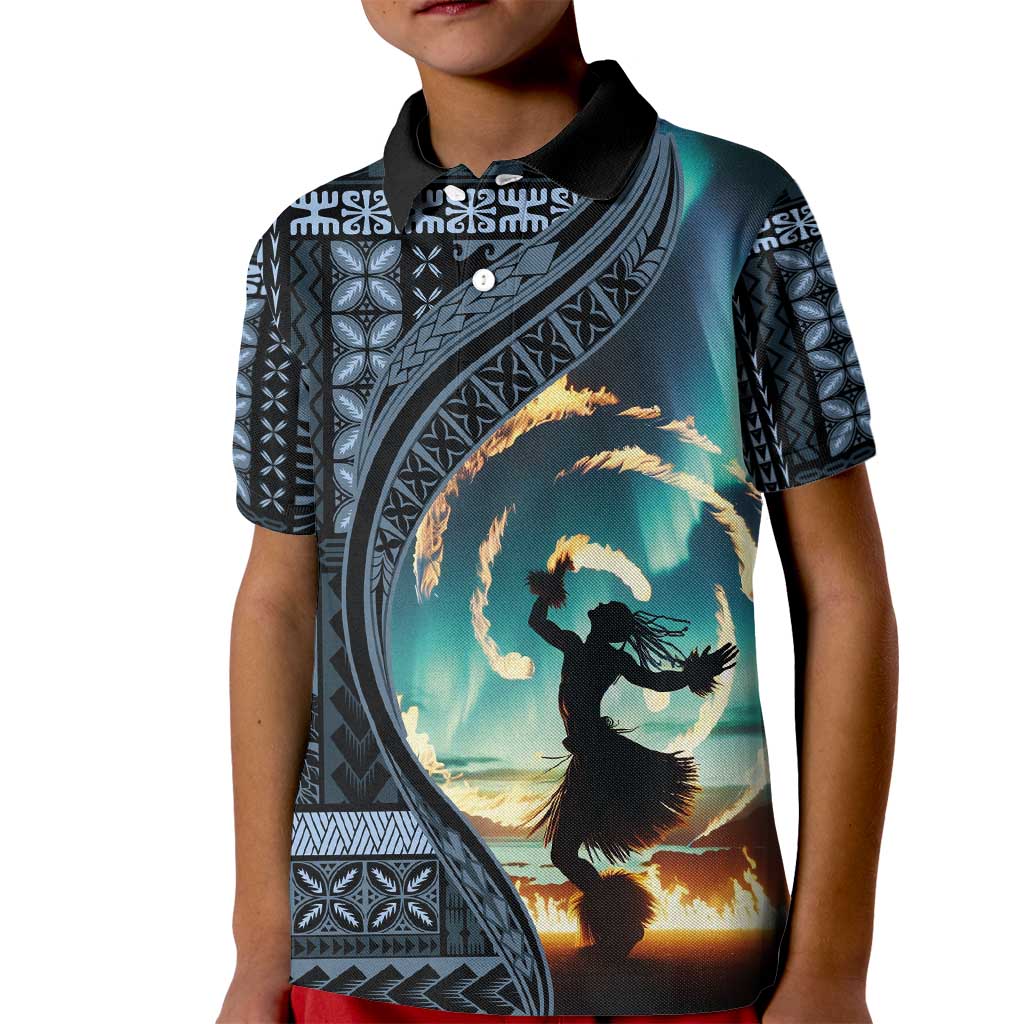 Samoan Siapo Motif and Siva Afi Dance Kid Polo Shirt