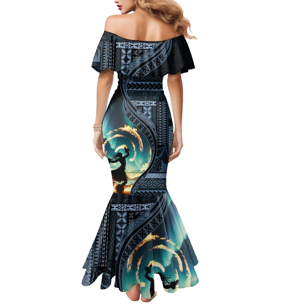Samoan Siapo Motif and Siva Afi Dance Mermaid Dress