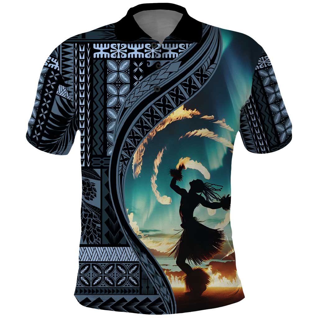 Samoan Siapo Motif and Siva Afi Dance Polo Shirt