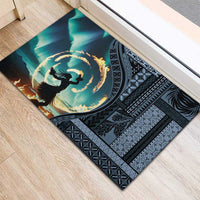 Samoan Siapo Motif and Siva Afi Dance Rubber Doormat