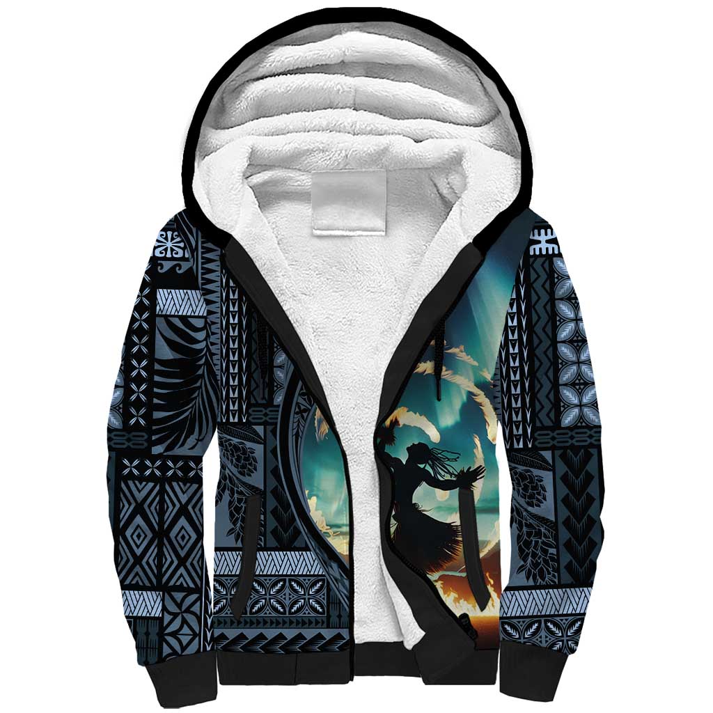 Samoan Siapo Motif and Siva Afi Dance Sherpa Hoodie