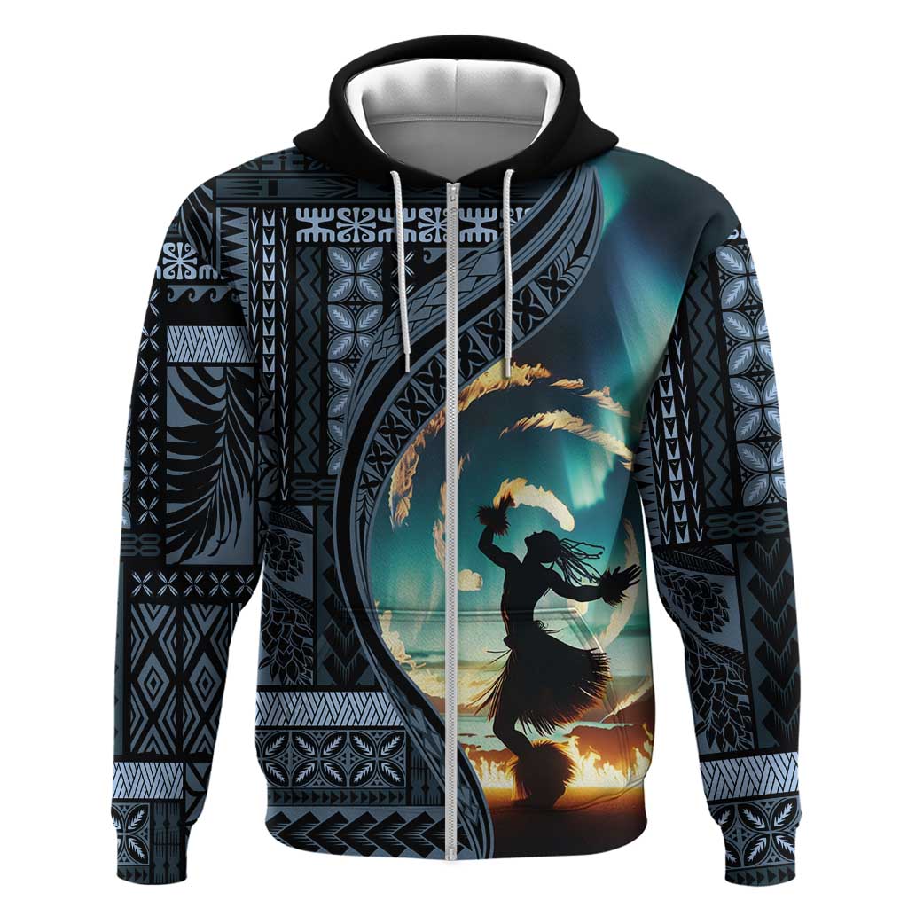 Samoan Siapo Motif and Siva Afi Dance Zip Hoodie