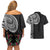 Samoan Art Tattoo Polynesian Pattern Couples Matching Off Shoulder Short Dress and Hawaiian Shirt