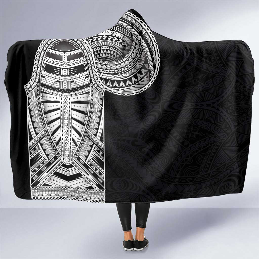 Samoan Art Tattoo Polynesian Pattern Hooded Blanket