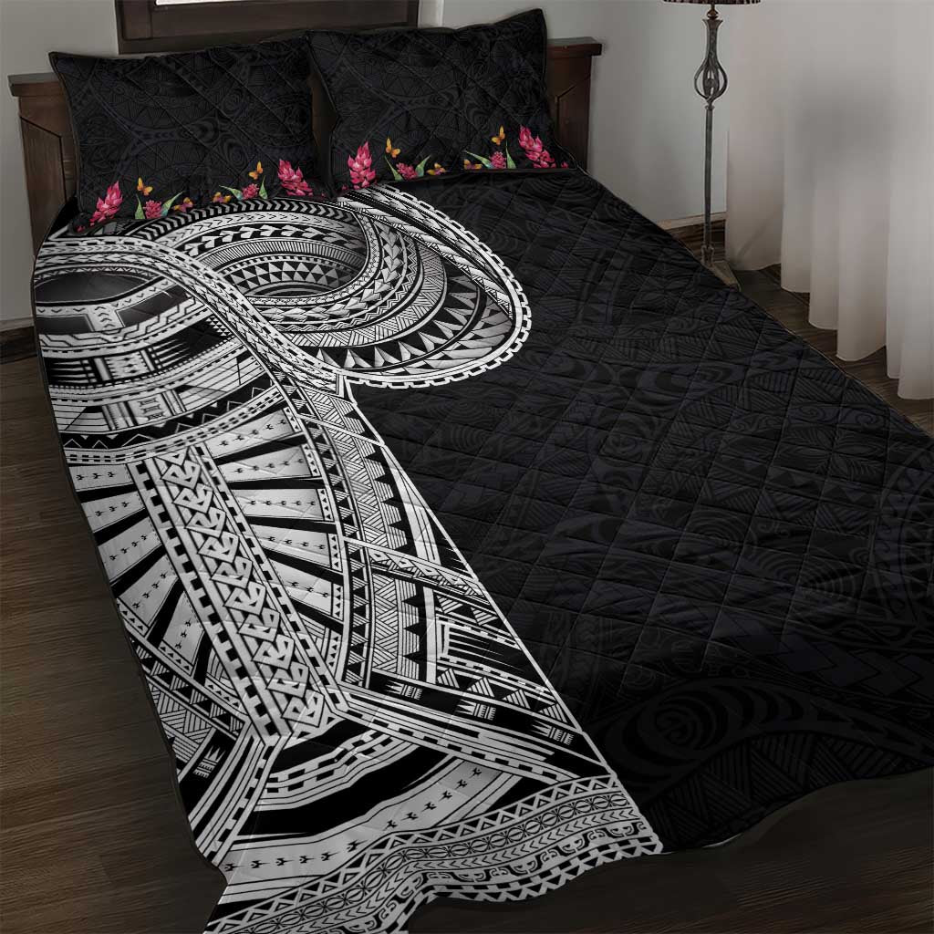 Samoan Art Tattoo Polynesian Pattern Quilt Bed Set