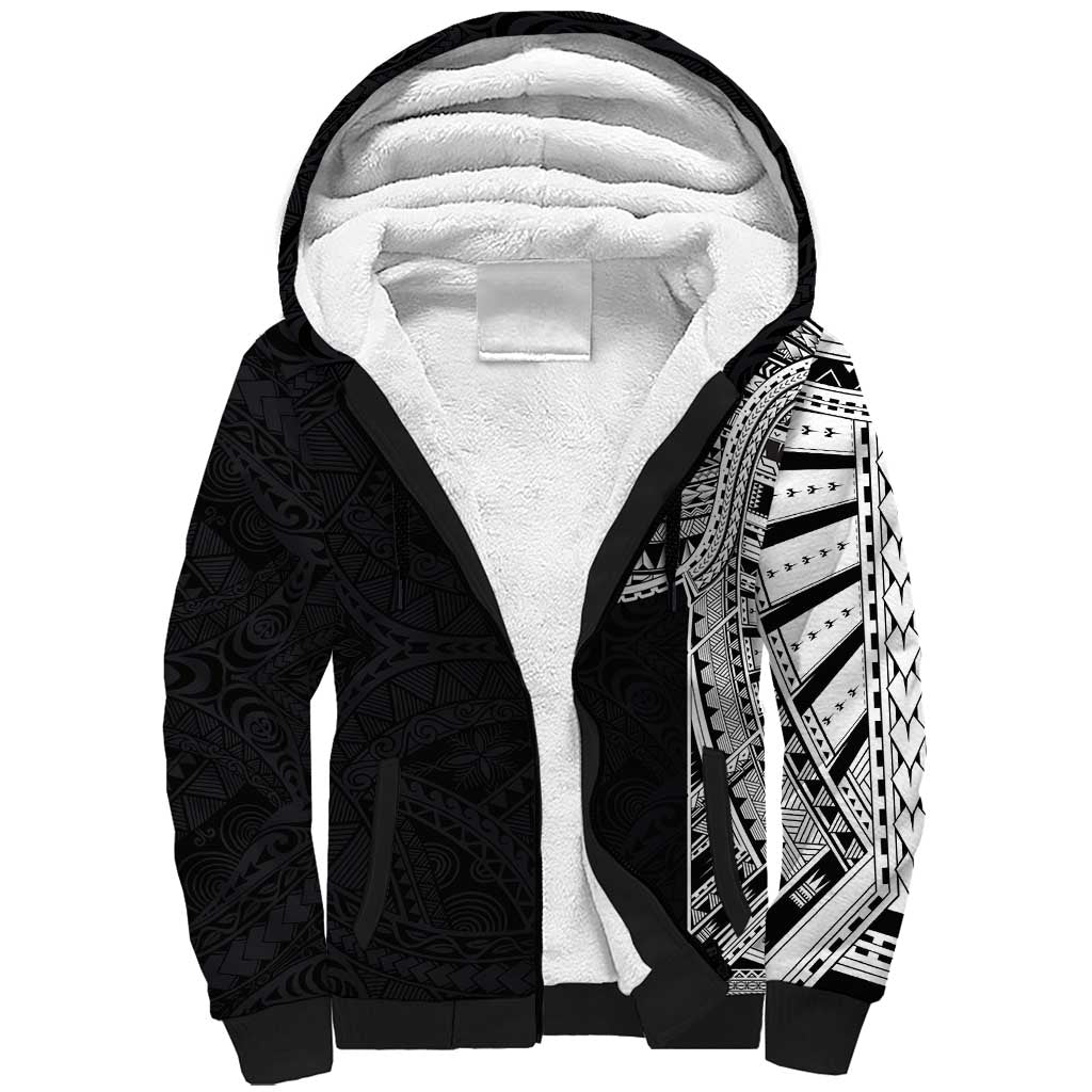 Samoan Art Tattoo Polynesian Pattern Sherpa Hoodie