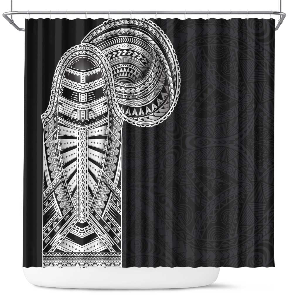 Samoan Art Tattoo Polynesian Pattern Shower Curtain