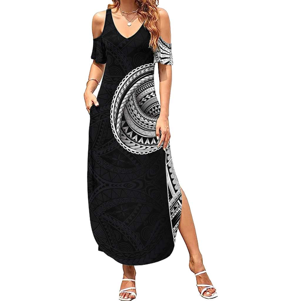 Samoan Art Tattoo Polynesian Pattern Summer Maxi Dress