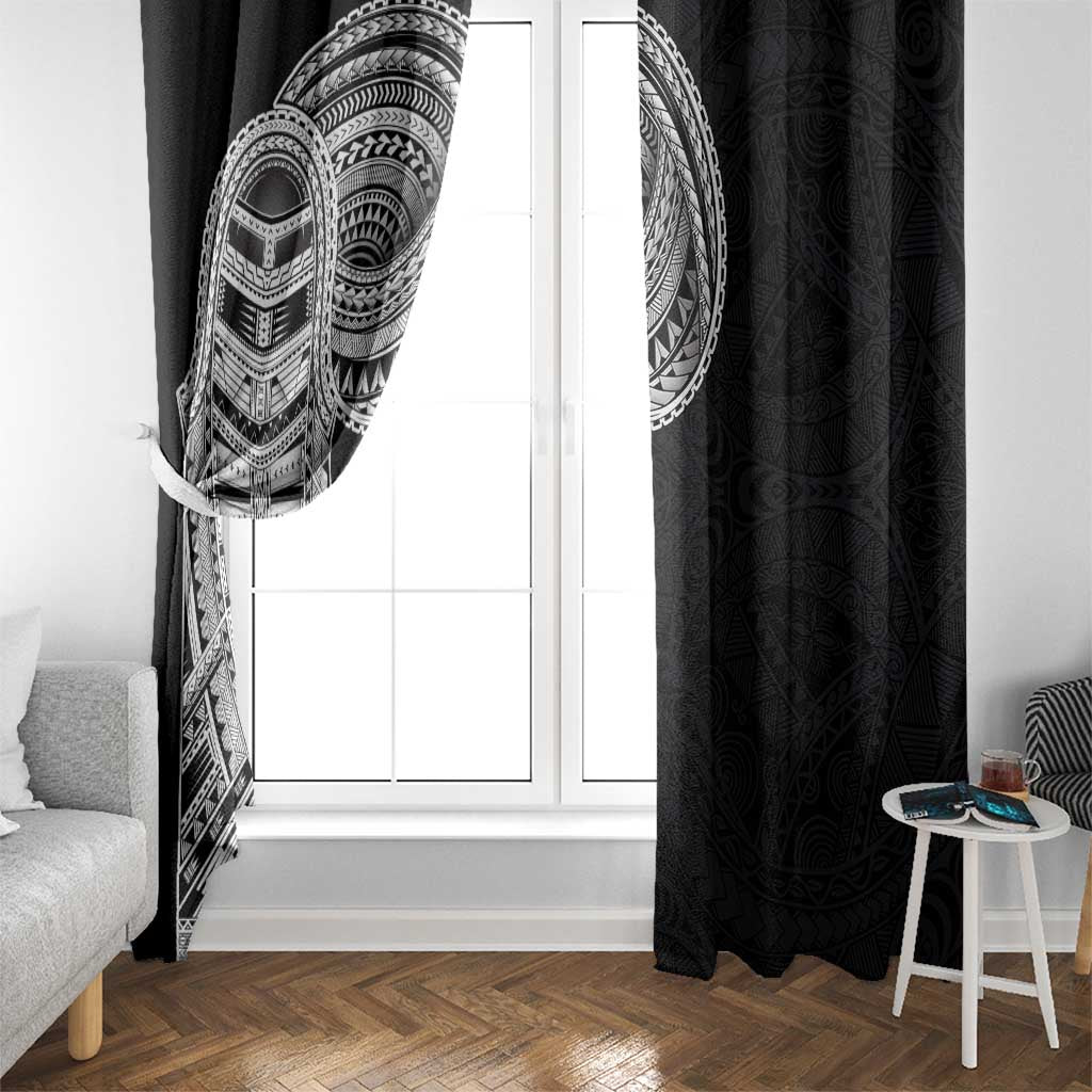 Samoan Art Tattoo Polynesian Pattern Window Curtain