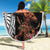 Samoan Warrior Art Tattoo Beach Blanket Polynesian Pattern and Teuila