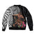 Samoan Warrior Art Tattoo Bomber Jacket Polynesian Pattern and Teuila