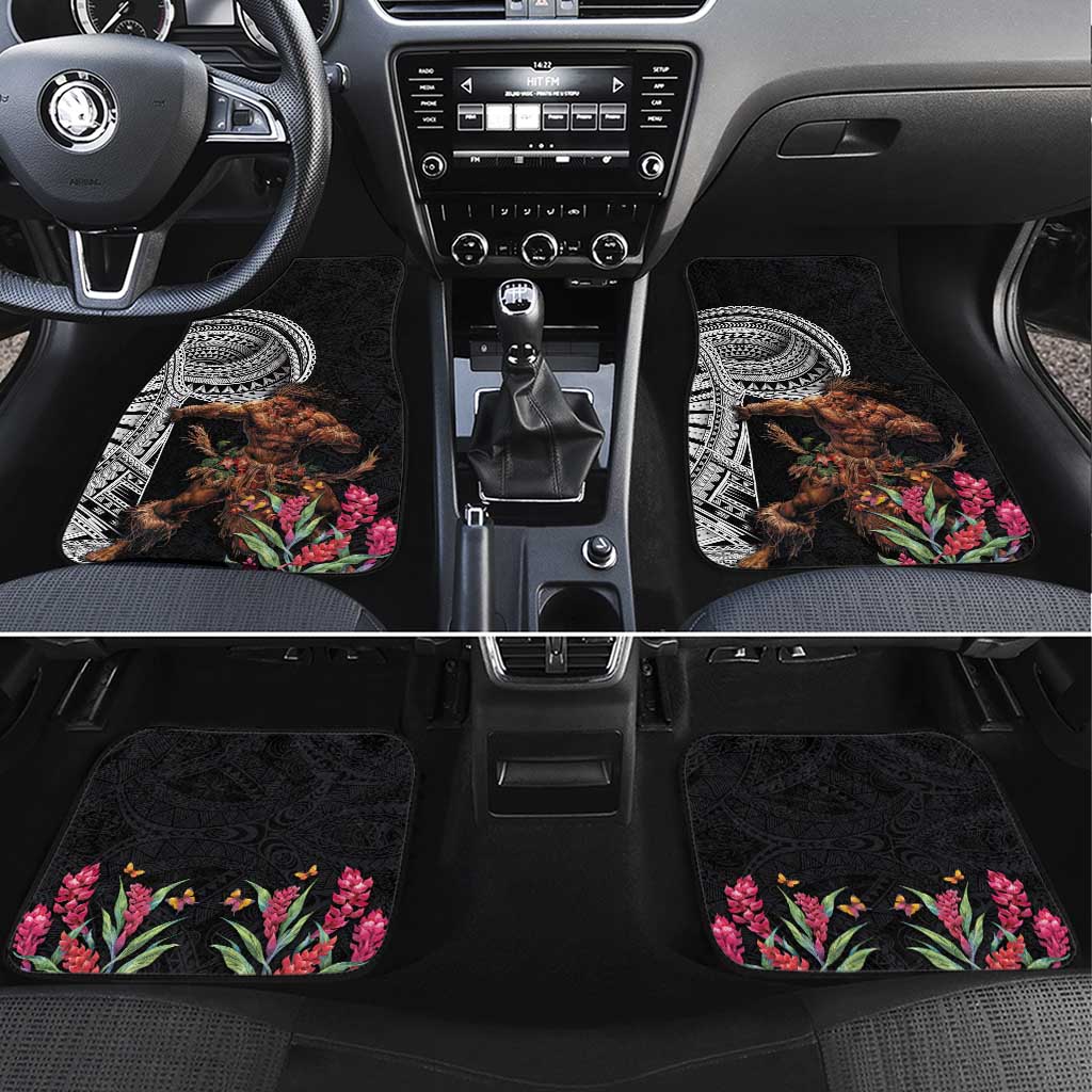 Samoan Warrior Art Tattoo Car Mats Polynesian Pattern and Teuila