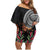 Samoan Warrior Art Tattoo Family Matching Off Shoulder Short Dress and Hawaiian Shirt Polynesian Pattern and Teuila