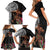 Samoan Warrior Art Tattoo Family Matching Short Sleeve Bodycon Dress and Hawaiian Shirt Polynesian Pattern and Teuila