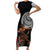 Samoan Warrior Art Tattoo Family Matching Short Sleeve Bodycon Dress and Hawaiian Shirt Polynesian Pattern and Teuila