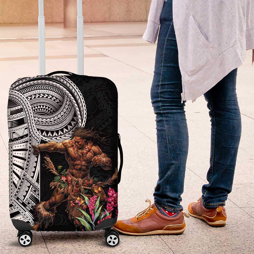 Samoan Warrior Art Tattoo Luggage Cover Polynesian Pattern and Teuila