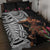 Samoan Warrior Art Tattoo Quilt Bed Set Polynesian Pattern and Teuila