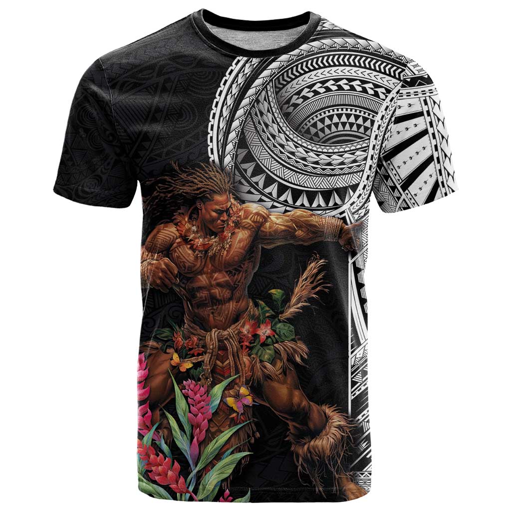 Samoan Warrior Art Tattoo T Shirt Polynesian Pattern and Teuila