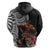 Samoan Warrior Art Tattoo Zip Hoodie Polynesian Pattern and Teuila